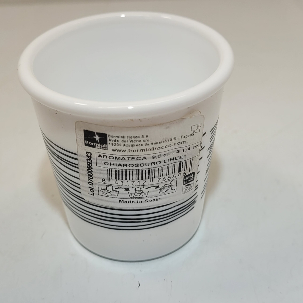 Bormioli Rocco 3.25 oz Opal Glass (No Handle) Tea Cups Set of 7 Linee Design NWT - Picture 5 of 16